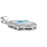925 Sterling Silver Pendant with Beautiful Evil-Eye and Zerkons